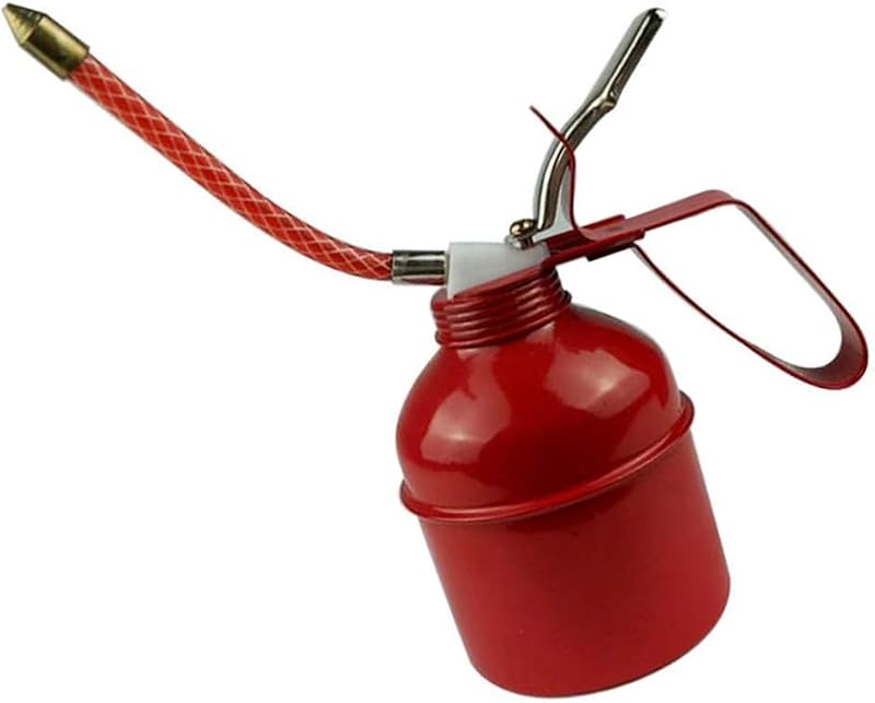 Manual Oil Can with Flexible Spout, Metal Grip Oiler Can for Garage, Automotive and Home Maintenance, Thumb Lever Pump(9 oz/270ml)