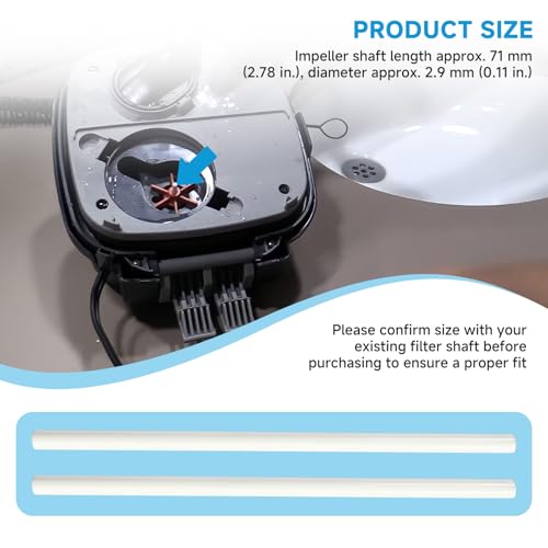 Image of 2-pcs A20039 Ceramic Impeller Shaft Compatible with Fluval 106 206 306 406 (A202 /A207 /A212 /A217) Canister Filter Impeller Shaft Replacement Part for Aquarium