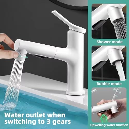 Robinet de lavabo noir extractible à eau chaude et froide