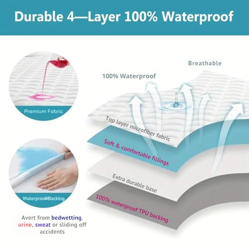 Protège-matelas imperméable doux et alèse 100% microfibre matelassée - 3