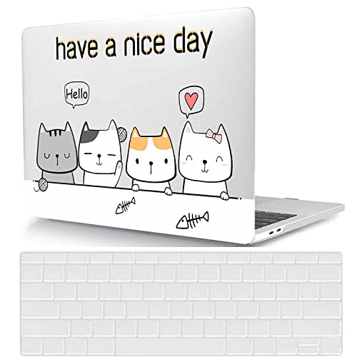 Coque Macbook Air 13 M2 anti rayure housse clavier silicone chats