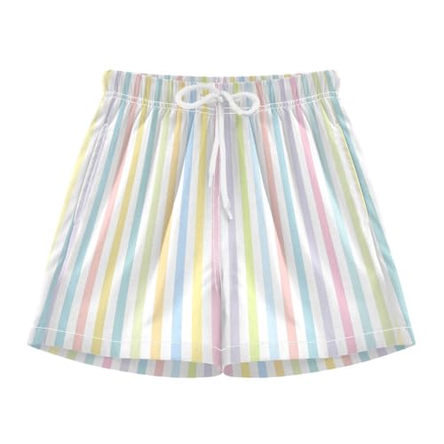 GuoChe Swimming Shorts for Boy Boys Quick Dry Boys Board Shorts Swimwear with Pocket Multicolored Stripes