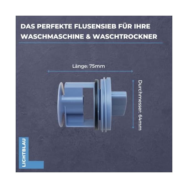 Lichtblau Filter Flusensieb 647920 für Waschmaschine und Waschtrockner I Ersatzteil Fusselsieb passend für Neff Balay Constructa Siemens Bosch 00647920 I Filtersieb für Münzen Knöpfe usw. – Bild 5