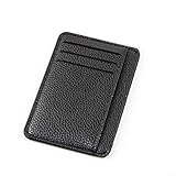 Material principal: PU Cartera de Cuero Minimalista PXFX Titular de la Tarjeta de crédito de Viaje Negro Carteras Protectoras para Hombres Cartera para Hombres Cartera de Dinero para Hombres