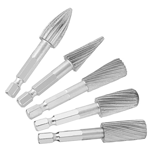 Set de 5 fresas de acero rápido con mango hexagonal de 1/4 pulg miniatura 3