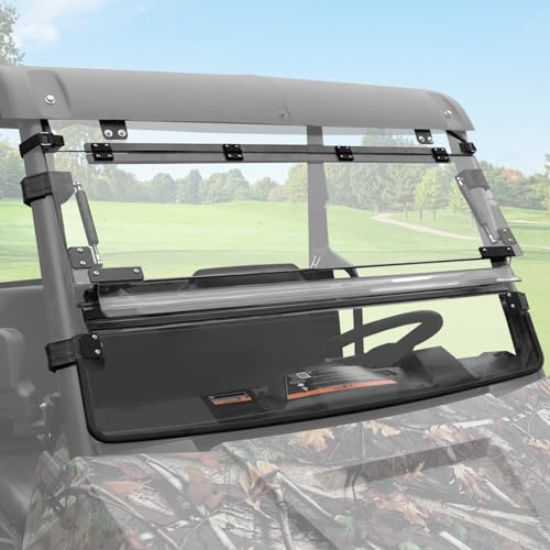 XUTVOTOR Flip Up Windshield for Polaris Ranger Midsize 570 500 SP 570 Accessories 1/5 Hard Coated Polycarbonate Adjustable Windscreen Window Can be full Open/Closed/Vented Window(Not Fit FullSize)