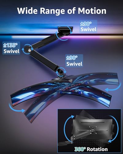 Image of MOUNTUP Monitor Wall Mount for 22-43 Inch Curved Screens, Holds 2.2 to 33.1 lbs, Ultrawide Computer Monitor Wall Mount, Heavy Duty Wall Monitors Arm, 75x75 mm to 200x200 mm Vesa Mounts
