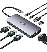 USB C Docking Station 2 HDMI,8 in 1 Docking Station USB C Hub auf Dual 4K HDMI Displayport Mit DP...