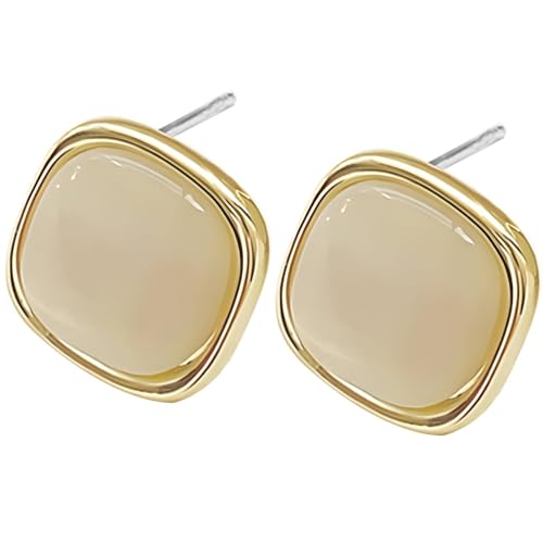 Boucles d'oreilles argent et cristal blanc opale coussin pour un style chic au bureau