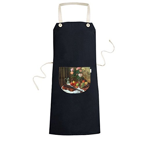 Tablier de cuisine avec poche motif peinture à l'huile pour cuisiner