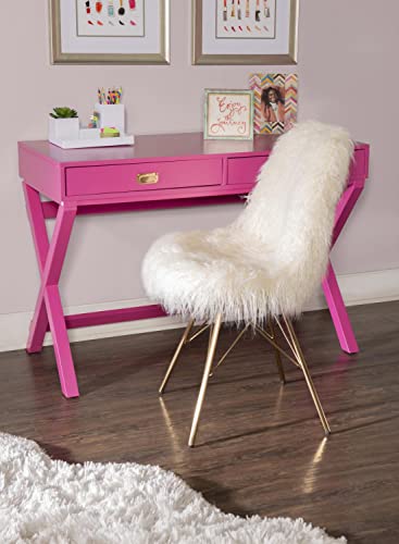 Linon Pg138Rsp01U Linon Home Decor Peggy Raspberry Pink Writing Desk Desk, Raspberry Pink, 44"W X 20"D X 30"H #TOP3