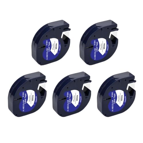 5/10pk 91201 91202 12267 12mm���x���e�[�v91222 91322 91200 91203 LT-100H�X�^�C���̃��x�����[�J�[�ƌ݊���(5PK Plastic White)