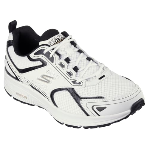 Skechers Go Run Consistent, Scarpe da Ginnastica Uomo, Bianco Nero, 44 EU