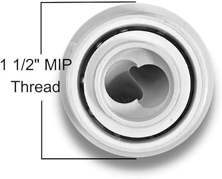 Discount Pool Mart DPM Heavy-Duty Pro Rotating Therapy Massage Inlet Jet for Spa | Made in USA | Inlet Rotating Fitting 1 1/2 MIP Thread for Inground Swimming Spa (2 Pack, White)