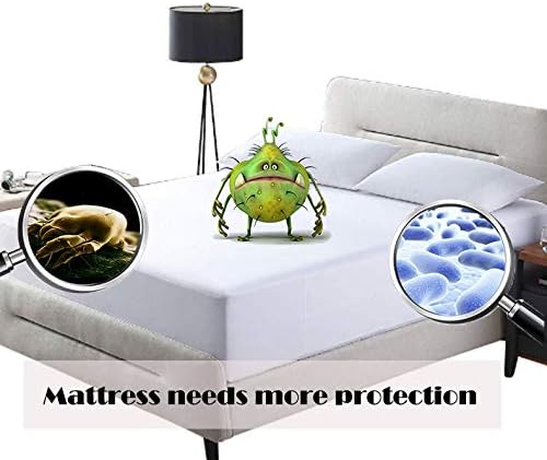 Miniatura 2 de Protector de colchón impermeable de TPU tamaño Queen, suave y transpirable, no tóxico, inofensivo, sin ruido, protección de envoltura elástica de 18