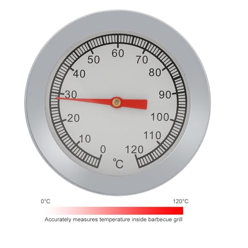 Bratenthermometer BBQ für Grill, Räucherofen, Pizza - Temperaturanzeige 120 ℃ für Kochen, Fleisch, Smoker Oven - Edelstahl Küche Lebensmittel Thermometer