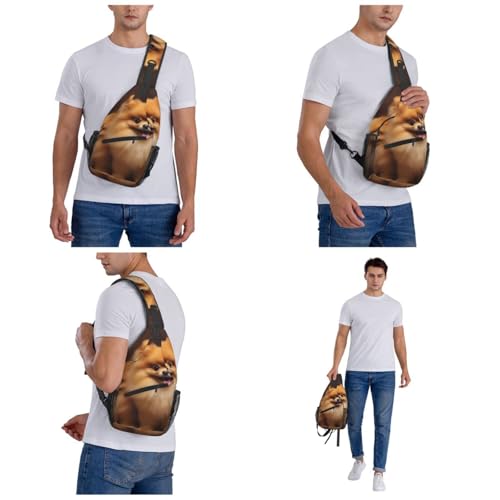 Mochila tipo sling negra para paseo y deporte miniatura 2