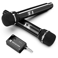 [Metal microphone head, durable and elegant]--These wireless microphones use an exquisite metal microphone head, which is not only stylish and durable, but also can effectively suppress noise interference, ensuring that every performance can present ...