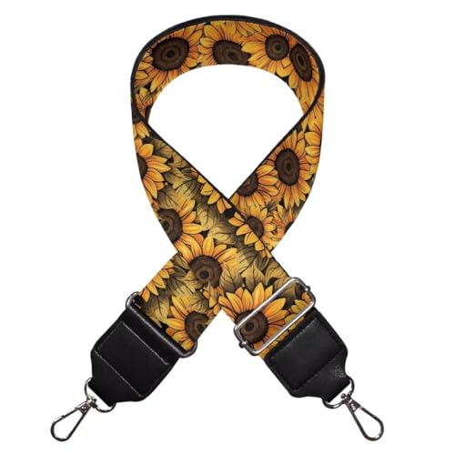 Image of Coldinair Retro Sunflower Purse Straps Replacement Wide Crossbody Shoulder Strap, Guitar Strap for Purse, Purse Making Supplies
