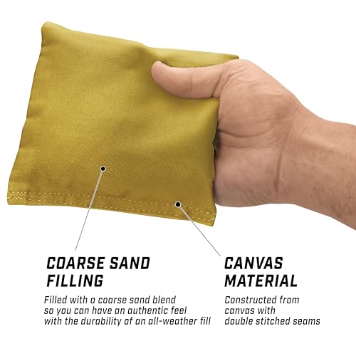 Image of GoSports Cornhole Bean Bags Set of 4 - Regulation All Weather - Classic Gold, 6 x 6 (Pack of 8)