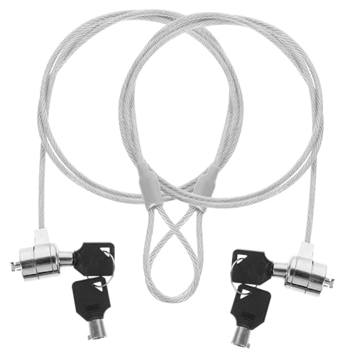 jojofuny Lot De 2 Sets De Câbles Antivol à Clé pour Ordinateur Portable, Câble De Verrouillage 1,2 m Robuste, Compatible Moniteur Et Station D’Accueil, Sécurité Informatique Domestique, Noir