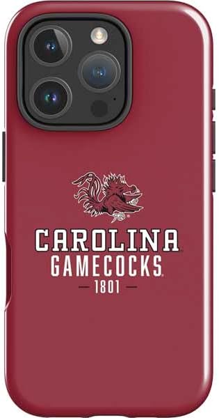 Skinit Impact Phone Case Compatible with iPhone 16 Pro - Officially Licensed University of South Carolina Gamecocks Logo Black Design