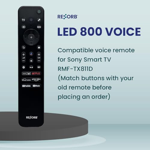 Image of LED 800 Voice Compatible Voice Remote for All Sony RMF-TX811D and Bravia 4K UHD LED LCD HD Smart TVs (Please Match Buttons with Your Old Remote Before Placing Order)