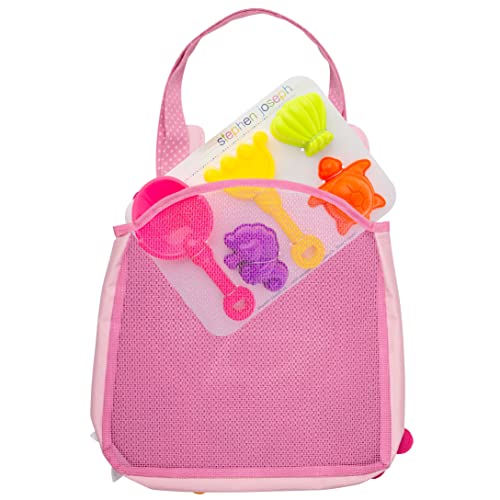 Stephen Joseph, Beach Tote with Sand Toys - Toddler and Baby Beach Toys, Travel Friendly Beach Set, 6 Piece Beach Play Set, Beach Bag with Sand Toys for Toddlers and Kids, Llama3