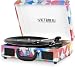 Victrola Vintage 3-Speed Bluetooth Suitcase Turntable with Speakers, Geo Print