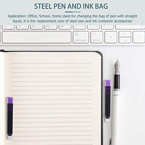 NUOBESTY 50pcs Fountain Pen Ink Cartridges Refill Ink Cartridges Purple