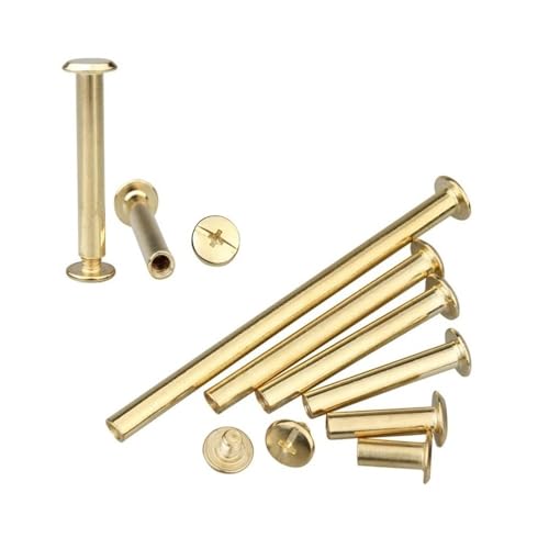 5-25pc/lot Copper Plated 5-100mm Binding Chicago Screw Nail Rivet Studs Snap Rivet Books Butt Screw Photo Album Binding Screw Metal Screws(5x35mm 5pcs)