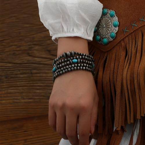 Long tiantian Navajo Pearls Jewelry Navajo Pearl Beads Bracelet for Women Turquoise Western Bracelets for Women Trendy 20252