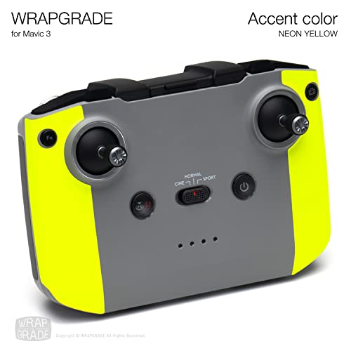 Image of WRAPGRADE Partial Skin Stickers for DJI Mavic 3 / Mavic 3 Classic Accent Color (NEON YELLOW)