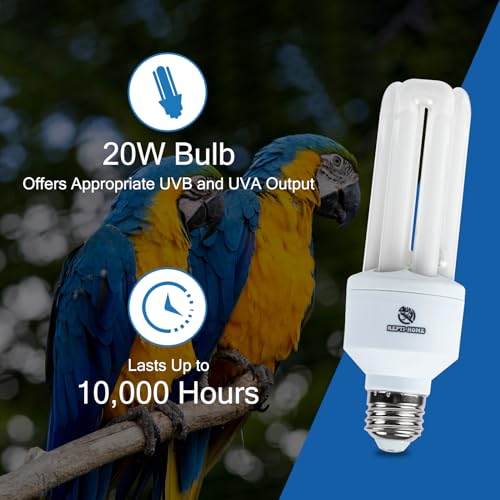 REPTI HOME UVA UVB Light Bulb for Birds 2.4 UVB 20W Compact Flourescent Lamp for All Kinds Captive Birds