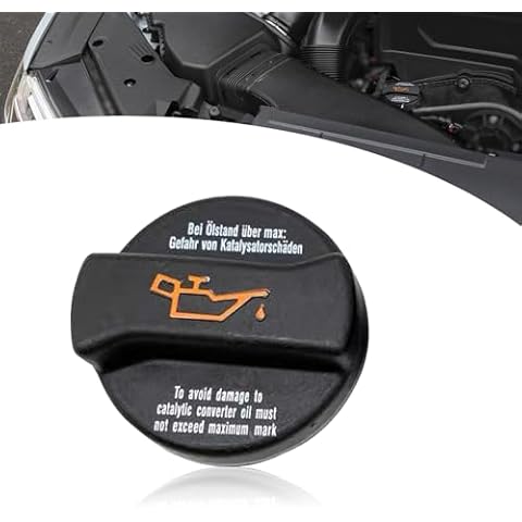 Gseigvee 1 PC Car Engine System Oil Cap, Oil Filler Cap, Engine Oil Filler Sealing Cap Plug, Compatible with Selected Volkswagen, Audi 80 90 C5 and Passat B5 (Black) Cover