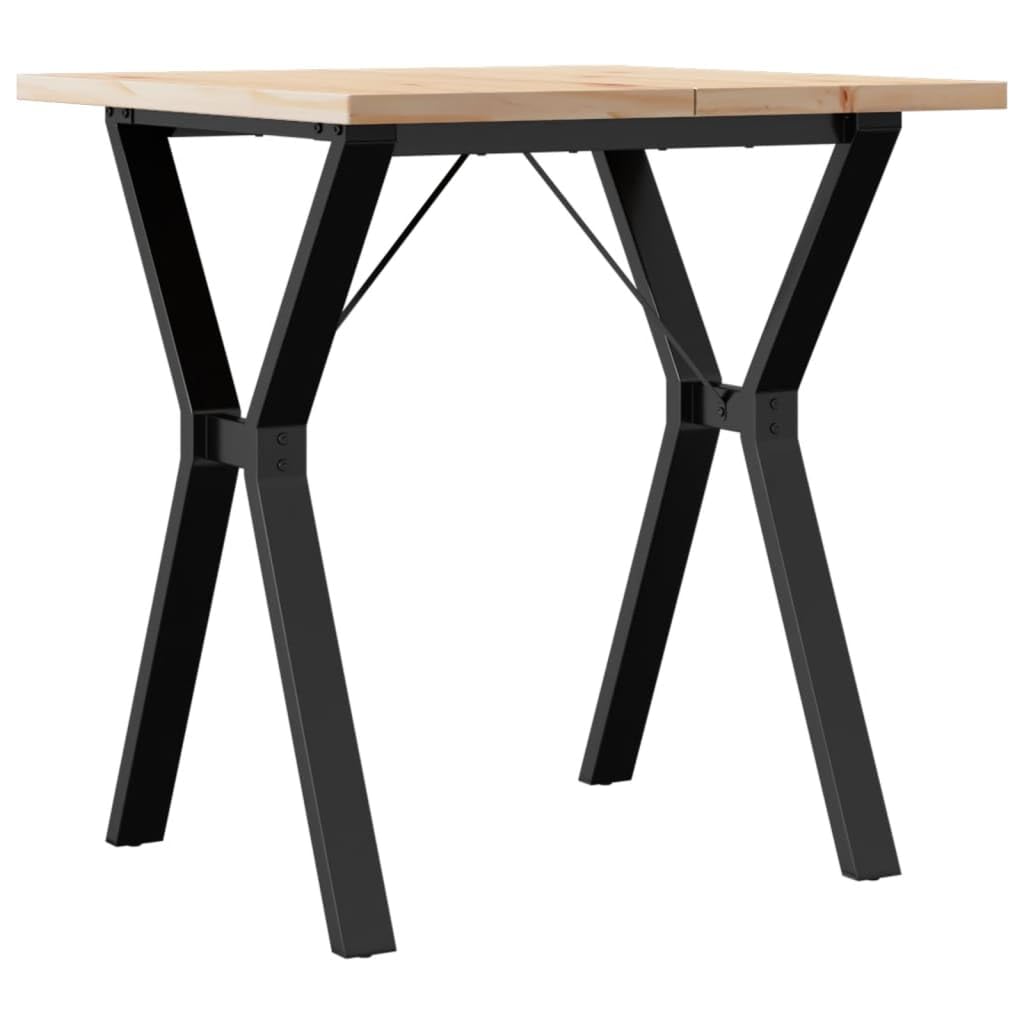 Table pour salle à manger et salon 70x70x75,5 cm en pin massif avec piètement acier design