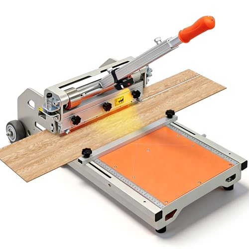 NAACOO 15MM Pro Heavy Duty Vinyl Floor Cutter, 13” Vinyl Plank Cutter with Wheel. Shallow Cut for Lengthwise Cut to Avoid Crack. Movable Blade for “U” &“L” Cut to VCT, LVT, PVC, Rubber Floor. by NAACOO - Used condition - US$253.43