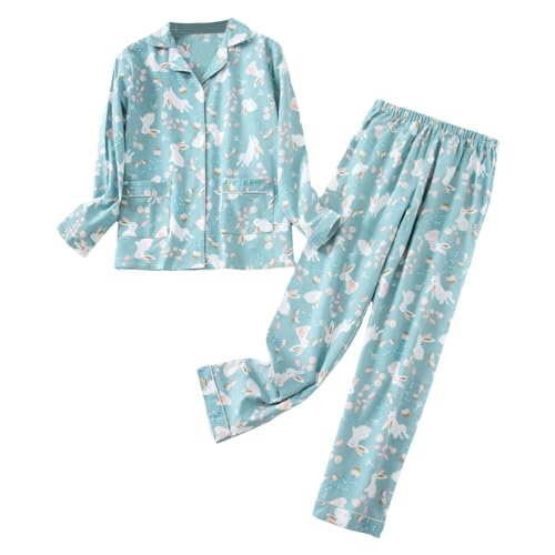 Pyjama femme contre le froid nocturne avec chemise boutonnée et pantalon