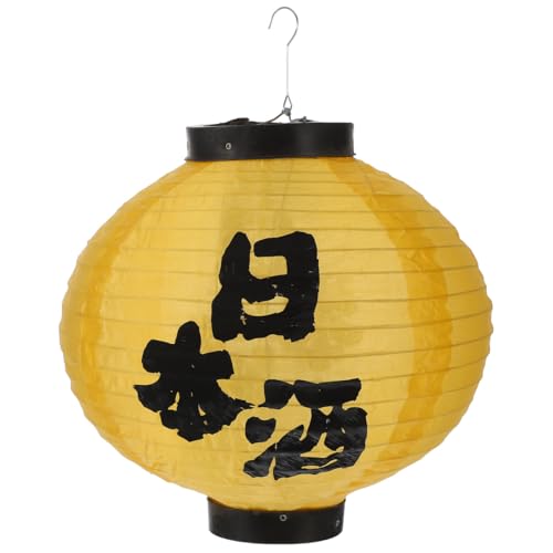 Uonlytech 1pc Outdoor Japanese Hanging Traditional Hanging Lamp Party Lamps Asian Traditional Red Japanese Fan Lighting Wedding Fabric