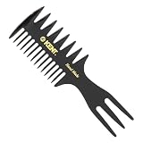 GB KENT ケント 英国王室御用達 高級 ハンドメイド ヘアコーム フィッシュテールメッシュコーム くし 櫛 天然由来 静電気抑制 サラサラ 携帯 持ち運び コンパクト 粗い歯 3Way スタイリング 57TBL (ブラックカラー)