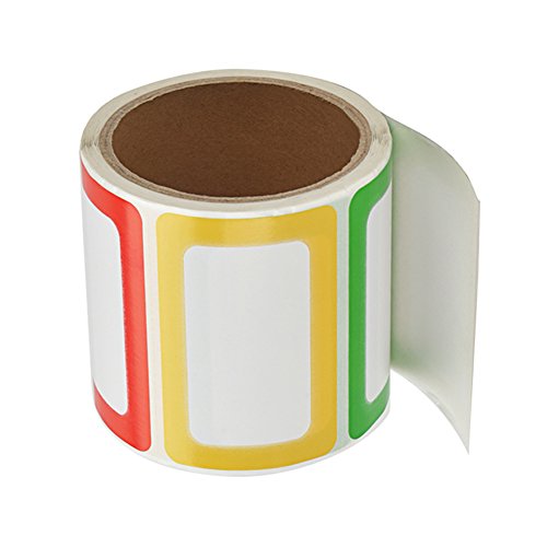 Paprma Name Tag Stickers, 200Pcs Colorful Plain Name Stickers, 3 1/2" X 2 1/4" Adhesive Name Tag Labels For Kids, Wall, Desk, Christmas Gifts (1 Rolls) #TOP1