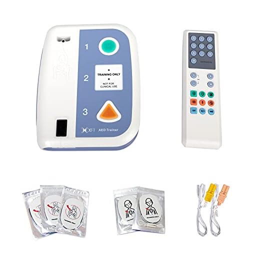 2X AED Trainer XFT-120C+ First Aid Training Primeros Auxilios Formación Enseñanza Estudio Kit de Tren Inglés Francés Alemán Español Italiano Portugués Coreano Fuerte Voz FedEx Envío