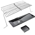 Hisencn Grease Tray and Warming Rack for Chargriller 5050 5650 5072, Grease Catcher, Grill Drip Pan Replacement Part for Char-Griller Grill