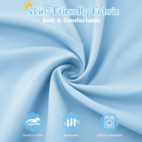 Image of Horbaunal 10 Pack Aqua Blue Cot Sheets for Daycare, 23 inch x 51 inch | Daycare Cot Sheets, Microfiber Fitted Cot Cover, for Preschool Kids Nap Time, Daycare Essentials