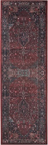 Alfombra de pasillo premium con respaldo de algodón y acabado vintage 4