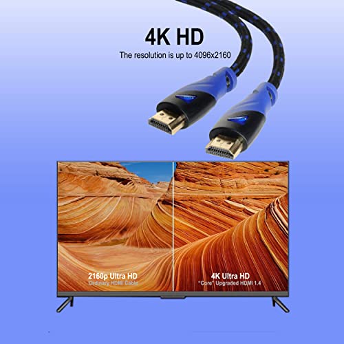 Aurum Ultra Series High Speed Hdmi Cable With Ethernet - Braided 12 Ft Hdmi Cable Extender Supports 3D And Audio Return Channel Up To 4K Resolution - Compatible With Tv, Pc, Laptops, Ps3-2 Pack #TOP6