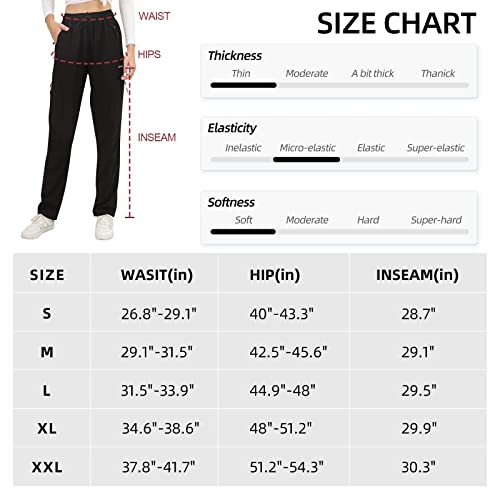 Seamaid Women's Hiking Pants, Water-Resistant Quick Dry Cargo Pants, Lightweight Joggers Pants With Zipper Pockets For Athletic Outdoor Travel - Black, L #TOP5