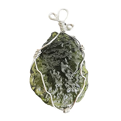Grass Necklace, Irregular Stone Pendant Grass Energy Stone with Rope,Ingenious Design and Unique Workmanship