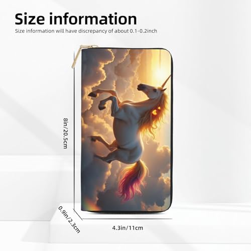 Magical White Horse-J Print Wallet Women, Leather Bifold Multi Card Wallet, Long Purse Women's Wallets2