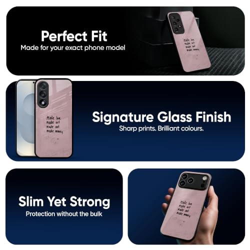 Image of Stylish Designer Glass Case Compatible with Samsung Galaxy S23 FE 5G Back Cover for Women & Girls | Quote, Glossy & Scratch-Resistant Finish